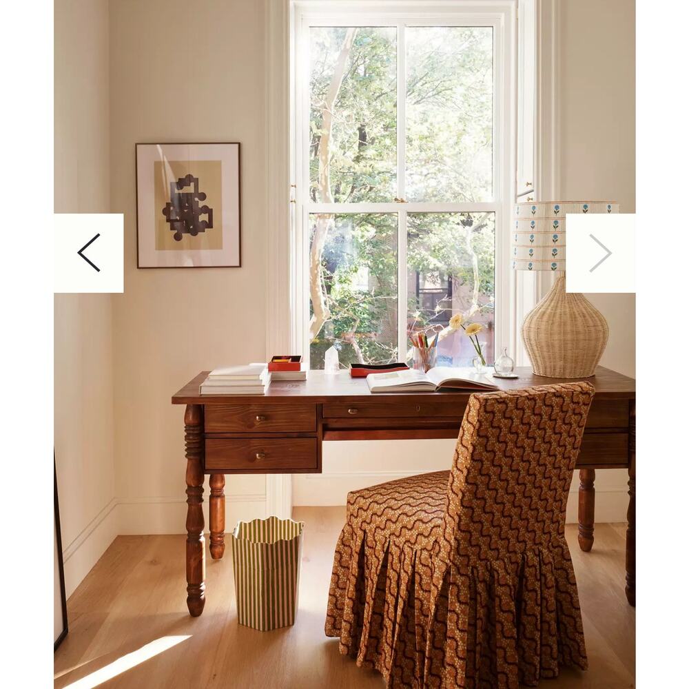 Anthropologie Layla Floral Printer Chair Slip Cover Louise